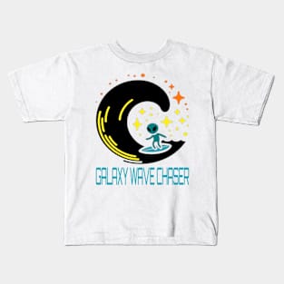 Stellar Surf Adventure: Space and Beyond Kids T-Shirt